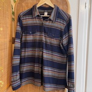 Patagonia Womens Multicolor Striped Flannel Shirt sz 12